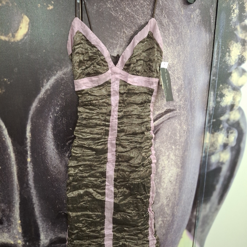 Nicole Miller Collection evening dress,  size 0, colors: pewter and pink. NWT